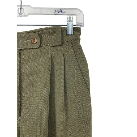 VTG Cypress Grove 2 Piece Suit Set Blazer Straight Leg Pant Womens XS Olive Tan - Picture 7 of 9